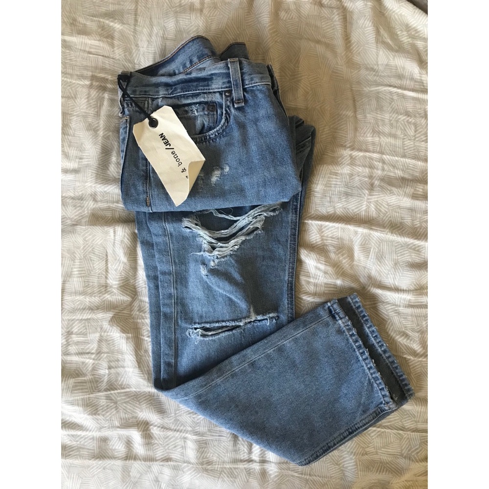 Rag & Bone boyfriend fit ripped jeans